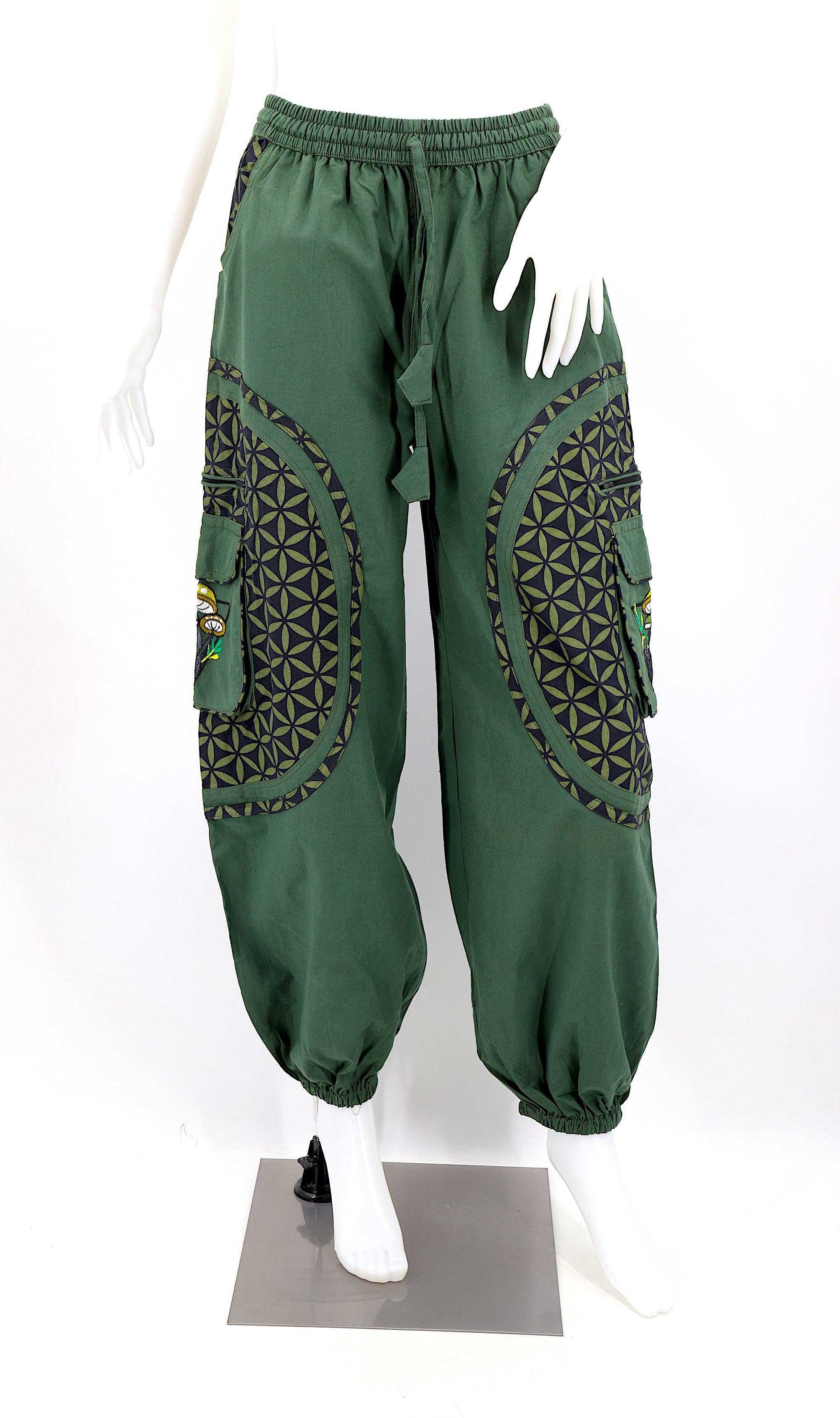 Himalaya Handmade - Wholesale Pants - Women's - Cotton Hippie Handmade Harem Mushroom Embroidered Bohemian Pants45