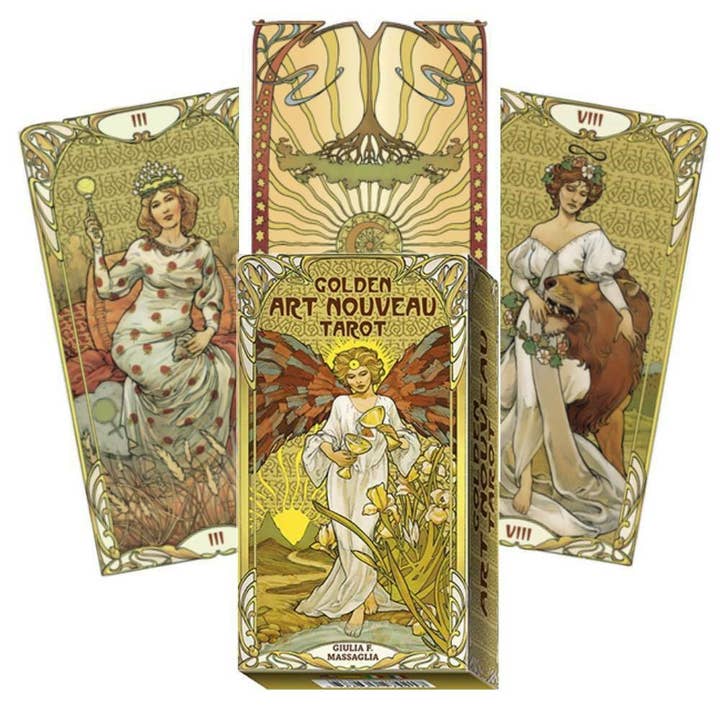 Cardshouse - Wholesale Tarot Cards - Golden Art Nouveau Tarot Cards Lo Scarabeo