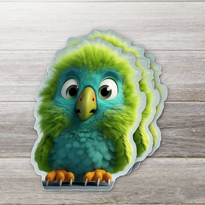 Baby Parrot Sticker- Green for wholesale by Ozark Sticker Company