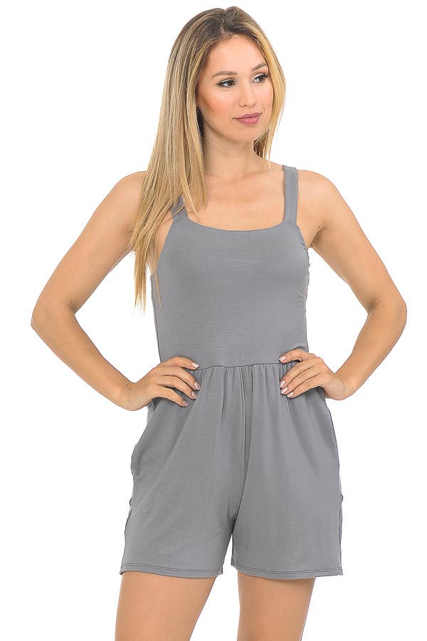 Burgundy Apparel - Wholesale Romper - Women's - SOLID ROMPER WITH POCKETS5