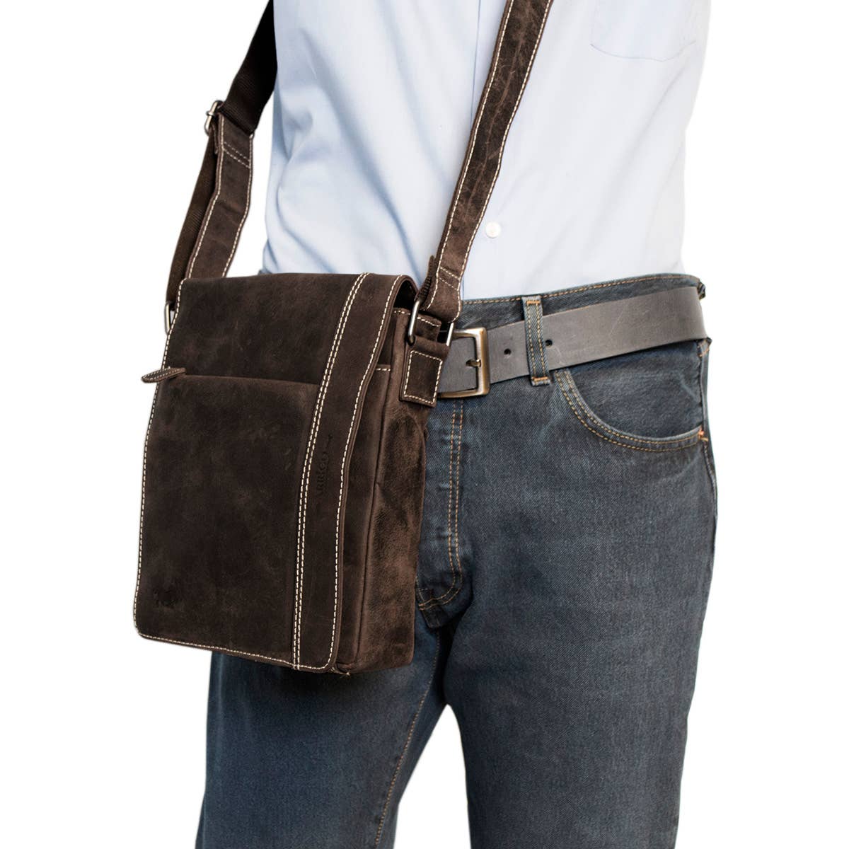 Arrigo – Großhandel Schultertasche – Unisex – Arrigo Schultertasche aus Büffelleder für Damen und Herren – 3 Farben5