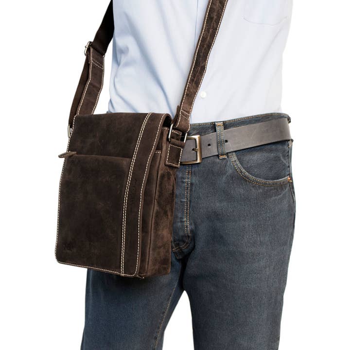 Arrigo – Großhandel Schultertasche – Unisex – Arrigo Schultertasche aus Büffelleder für Damen und Herren – 3 Farben5