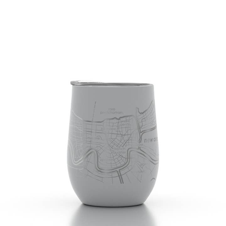 Well Told - Wholesale Insulated Mug/Tumbler - New Orleans LA Map 12 oz Insulated Wine Tumbler