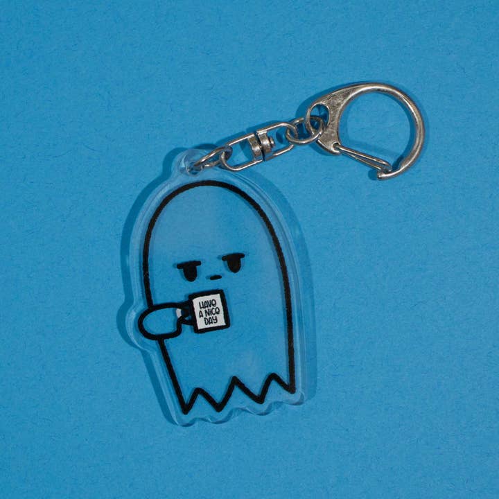 Grumpy Ghost | Acrylic Keychain for wholesale by Hi, Hello There