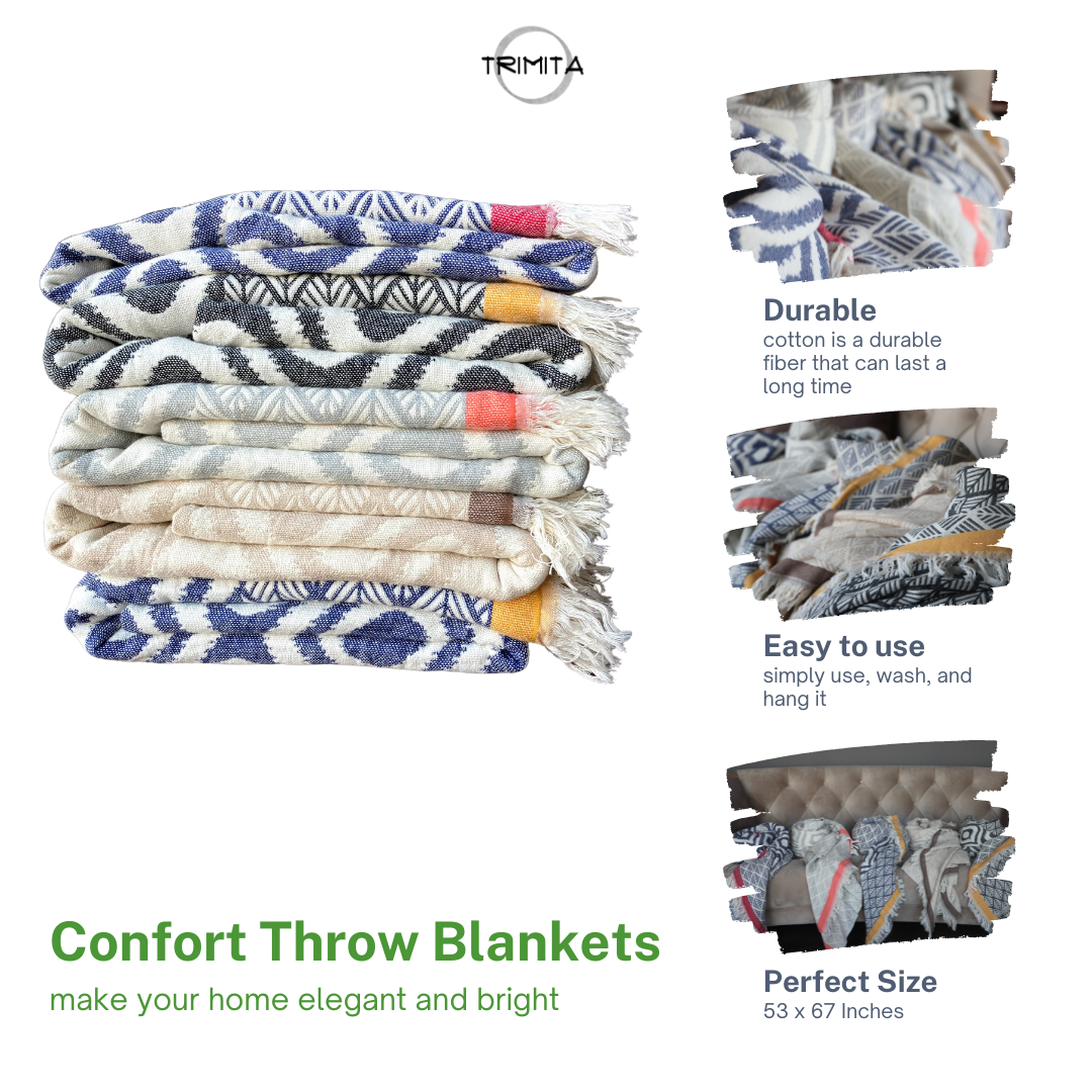 DNZ Textiel B.V. - Wholesale Throw Blanket - Asude | Turkish Cotton Throw Blanket | 135x170 cm10