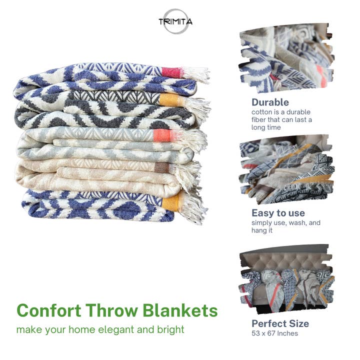 DNZ Textiel B.V. - Wholesale Throw Blanket - Asude | Turkish Cotton Throw Blanket | 135x170 cm10