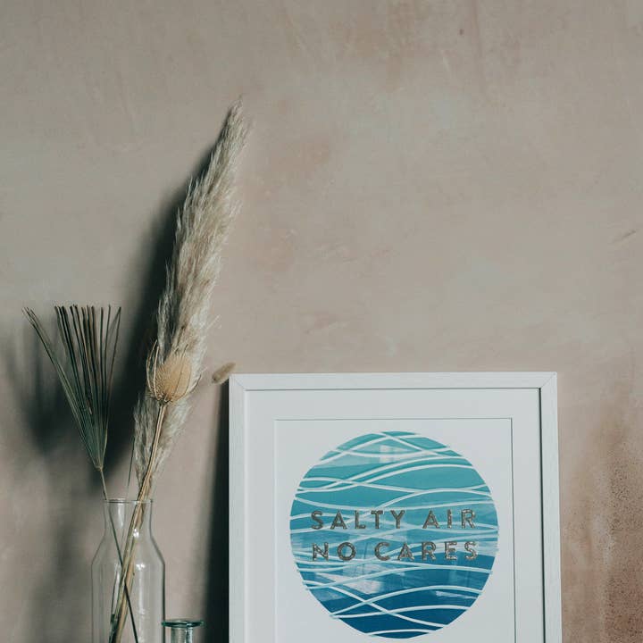 Slow Sunday - Wholesale Art Print - ‘Salty Air No Cares’ Ocean Wave Metallic Limited Edition Fine Art Print4