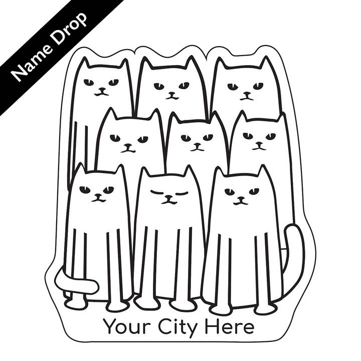 Pegatinas de nombres de gatos | Personalizables para venta al por mayor de Counter Couture