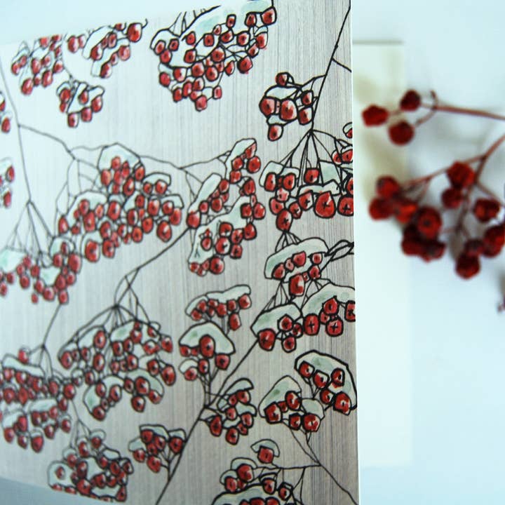 MyDesignPictures - Wholesale Christmas Card - Rowan Berries, Folded Card 2