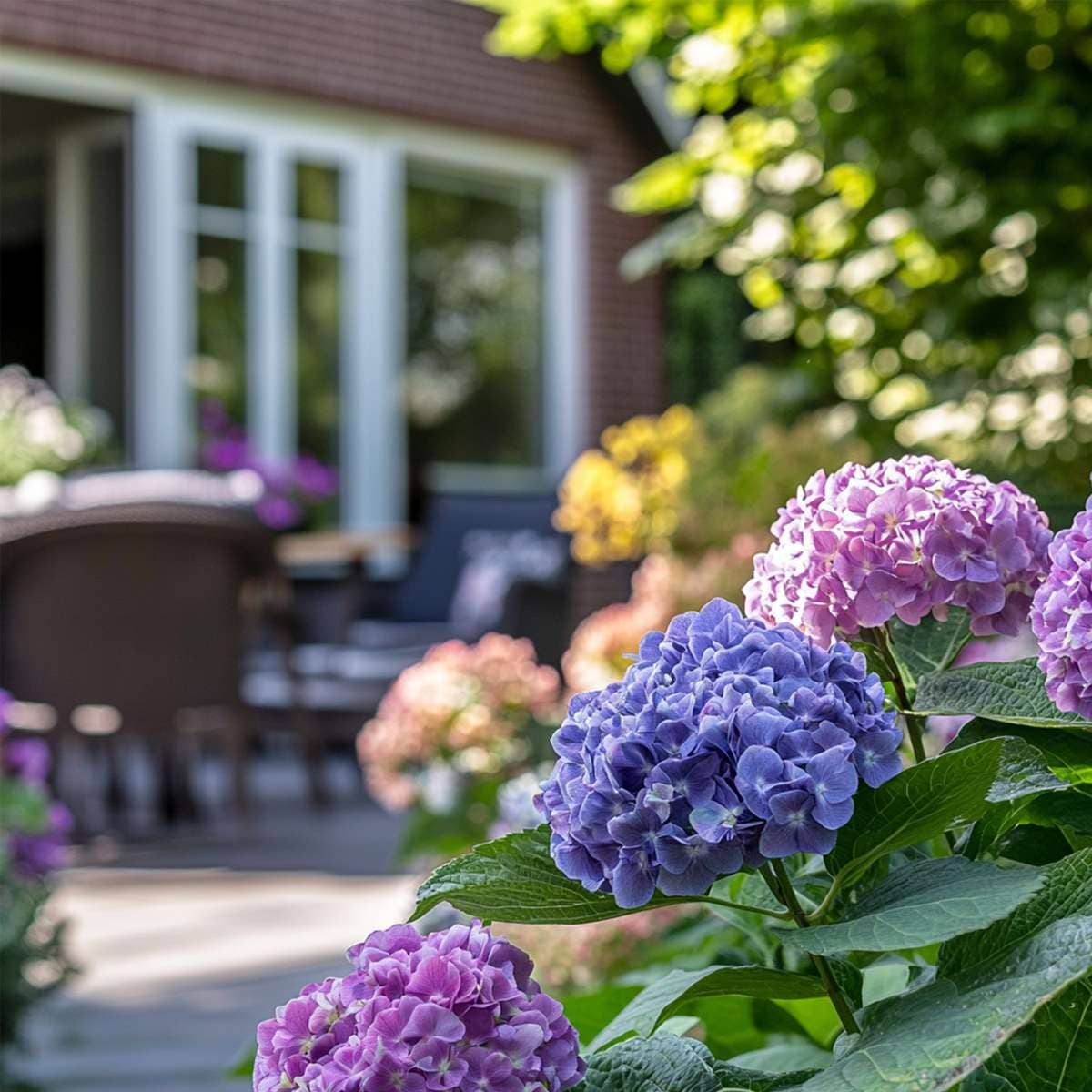 Oasis of Life - Vendita all'ingrosso Piante vive - Ortensia Hydrangea – 3 piante – Hydrangea macrophylla Teller 'Nizza' – Altezza 25–40cm – Ø9cm – Ortensia blu con grandi infiorescenze – Resistente al freddo & facile da curare – Per giardino, aiuola & vaso7