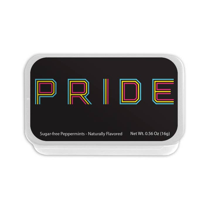 Pride Themed Mint Tin with Peppermints for wholesale by AmuseMints