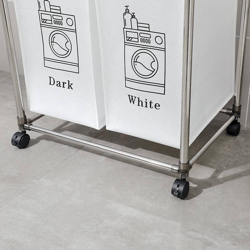 39F Inc. - Wholesale Laundry Basket - 2-Tier Laundry Sorter with 4 Removable Bags and Wheels6