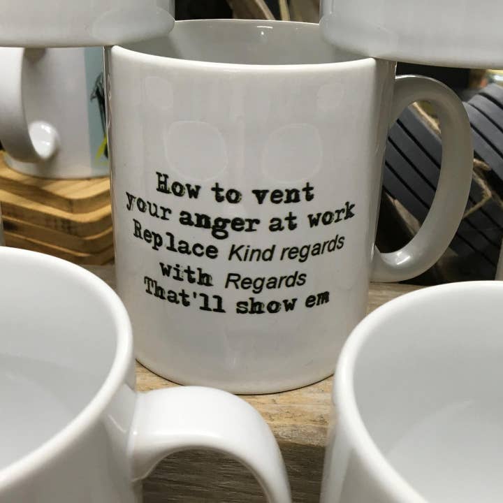 Office Mug, Vent your anger at work, Mug for wholesale by The Nest, Rugby