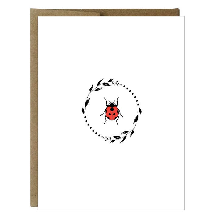 Idea Chic - Wholesale Everyday Greeting Card - Ladybug Letterpress Greeting Card