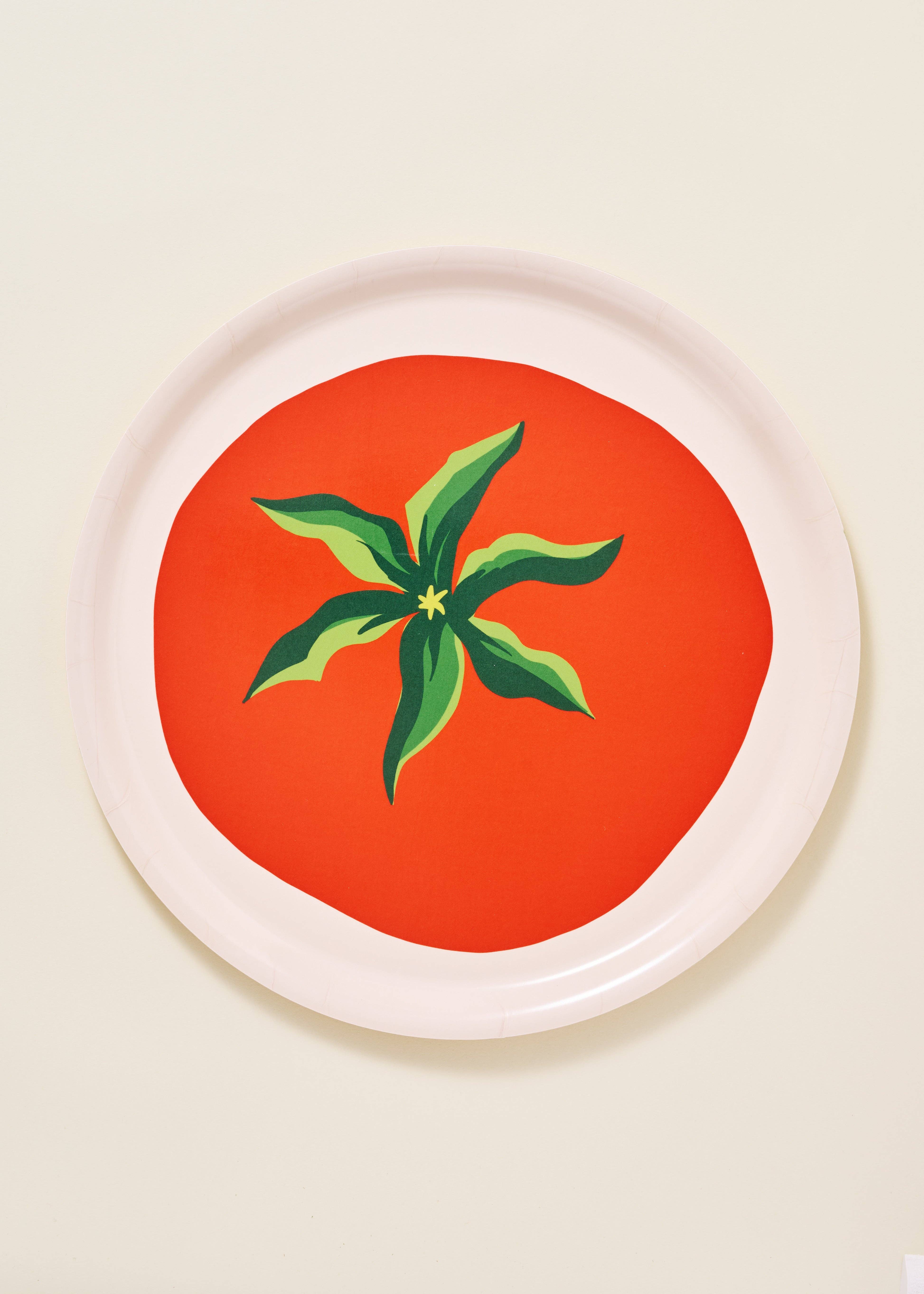 One & Only Paper - Wholesale Serving Tray - Tomato Bent Birch/Melamine Serving Tray Platter0