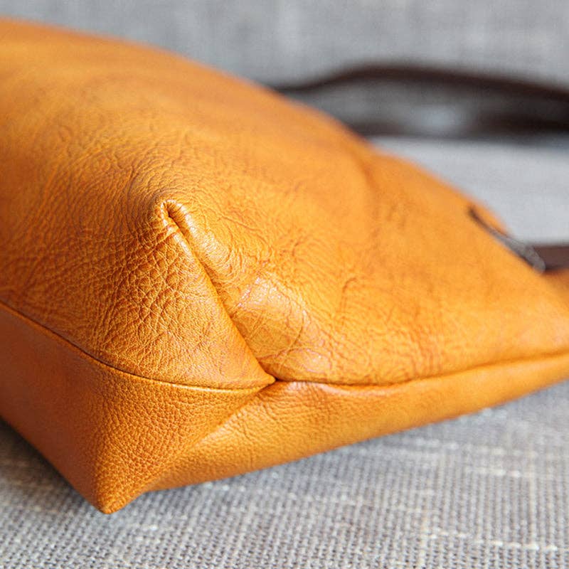 RockCow Leather Studio - Wholesale Tote Bag - Women's - Handmade Vegetable Tanned Leather Tote Bag Leather Shopping Bag Vintage Woman Leather Shoulder Bag Large Work Tote Bag11