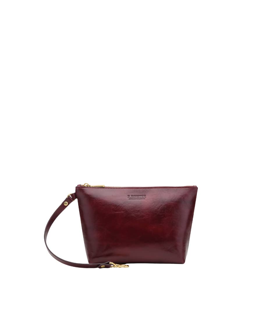 R.Riveter - Wholesale Clutch Bag - Women's - Naomi Zipper Clutch | Cherry Leather