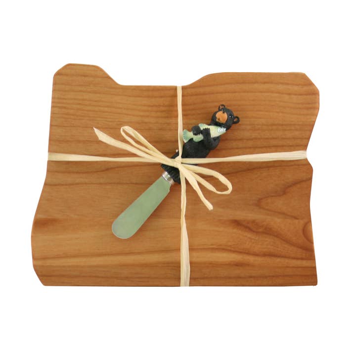 Petite planche de service de l'État de l'Oregon et couteau à tartiner pour fromage pour la vente par Out of the Woods of Oregon