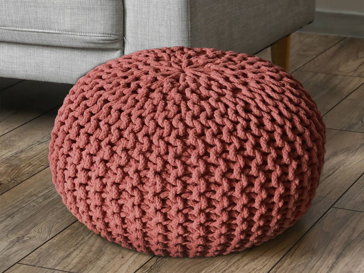Voglrieder - Wholesale Pouf - Pouf, diameter 55 cm, knitted stool, pouf, pouf, floor cushion, large73
