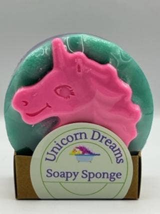 Ideal Soaps - Wholesale Bath Pouf/Sponge - Soapy Sponge Unicorn Dreams4