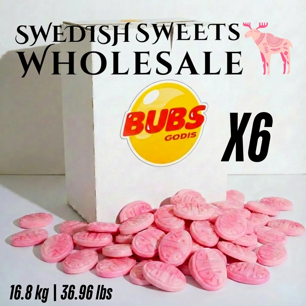 Swedish Sweets Wholesale LLC - Swedish Candy - Wholesale Gummy - Bubs Wild Foamy Strawberry Pomegranate Oval 6,17 lbs - USA2