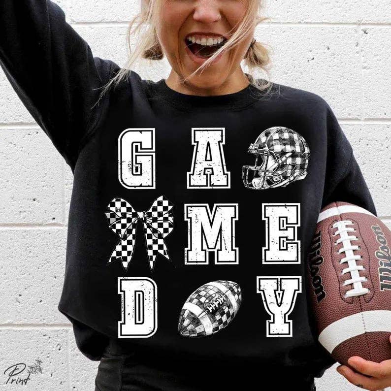 Cash & Drix Wholesale - Wholesale Graphic Sweatshirt - Women's - Game Day Checkered - Sweatshirt0