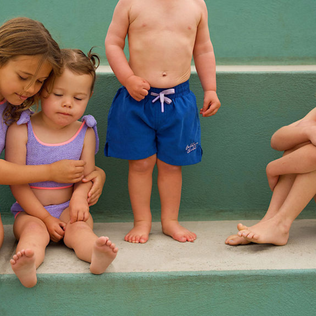 Golden Child - Wholesale Swim shorts – Kids - Golden Child Boardies - Electric & Lilac2