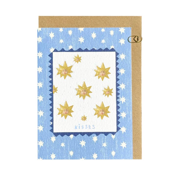 Celestial Blue ‘Kisses’ Card for wholesale by Meloo
