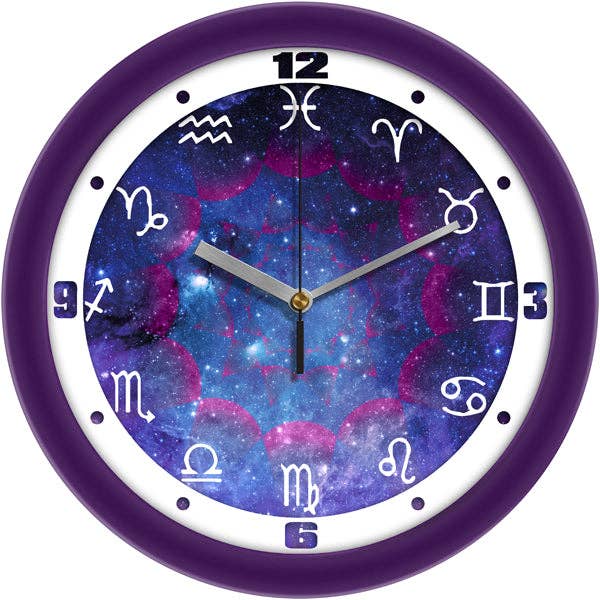 12 Zodiac Signs Wall Clock, Non Ticking Silent, 11.5" for wholesale by Sun Time