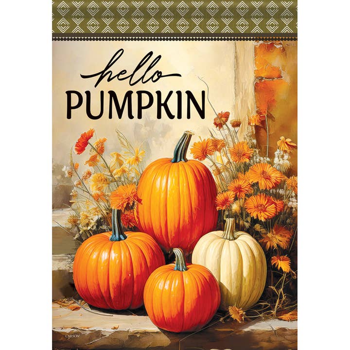 "Hello Pumpkin Steps" Garden Durasoft™ Flag for wholesale by FlagTrends by Carson