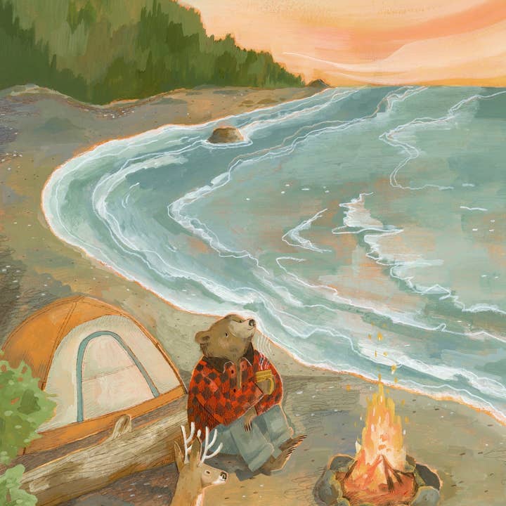 Canyon & Cove Art - Wholesale Baby Card - Beach Camping Card1