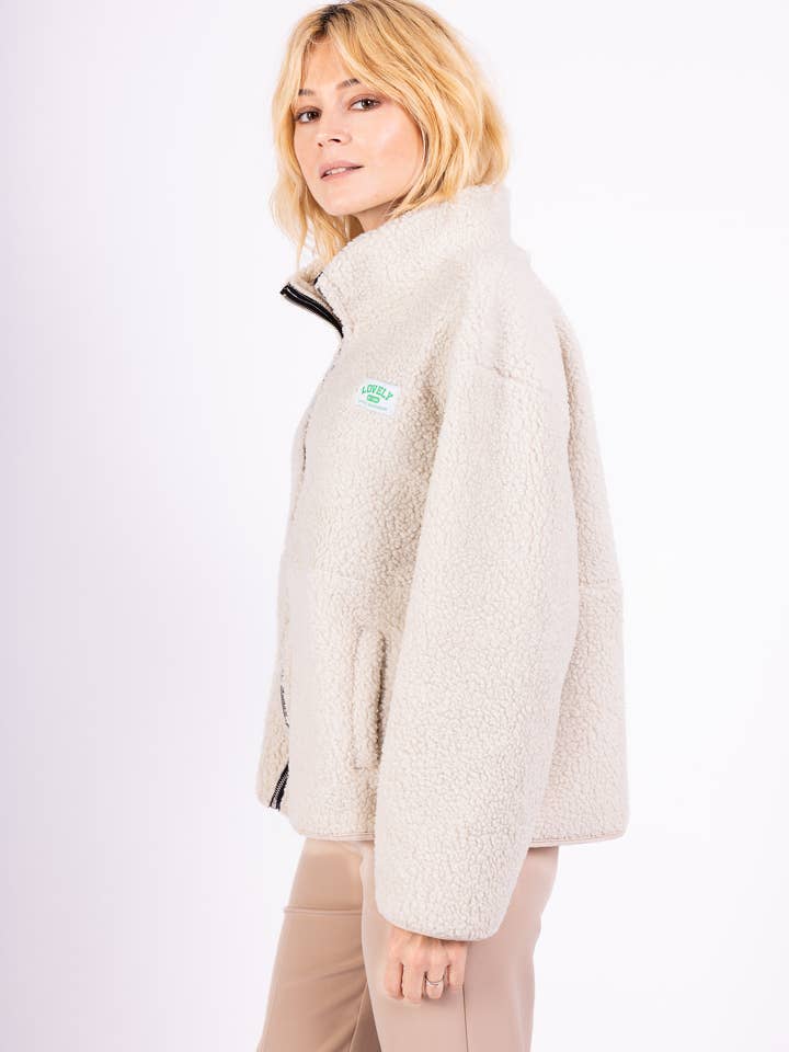 Pépouz' Paris - Wholesale Fleece - Women's - Fleece jacket with zipper closure and patch PV25602