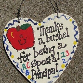 Regalo per insegnante principale 6006 Grazie a Bushel per essere un preside speciale per la vendita all'ingrosso da parte di Nannie and B's Crafts