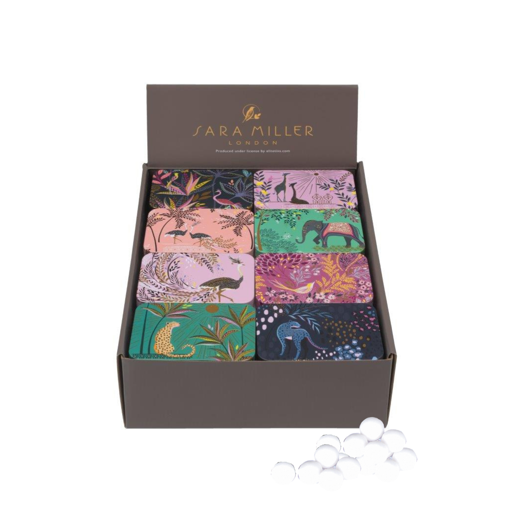 Tin Treats – wholesale Decorative box – Sara Miller - Slip Lid Pocket Tins 8 asst + Mint Imperials0