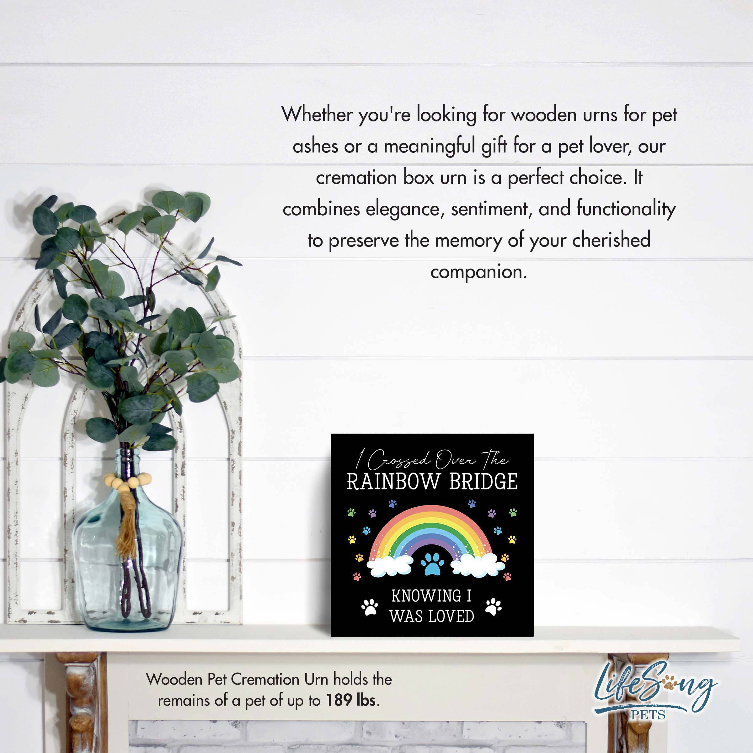 LifeSong Milestones - Wholesale Urn - Rainbow Bridge Shadow Box Urn Pet Memorial3