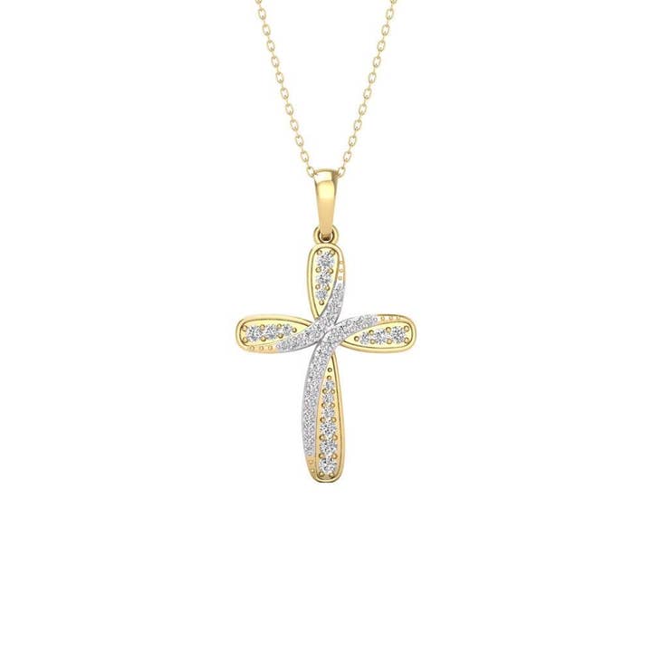 Colar de Diamantes Naturais em Ouro Amarelo e Branco em Dois Tonos 14K por atacado de TimeLe$$ Classics