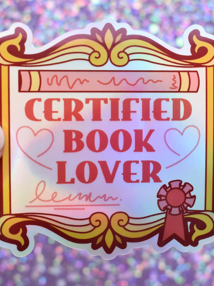 *NOUVEAU* Amoureux des livres certifié - Autocollant holographique pour la vente par Felfira Moon Designs