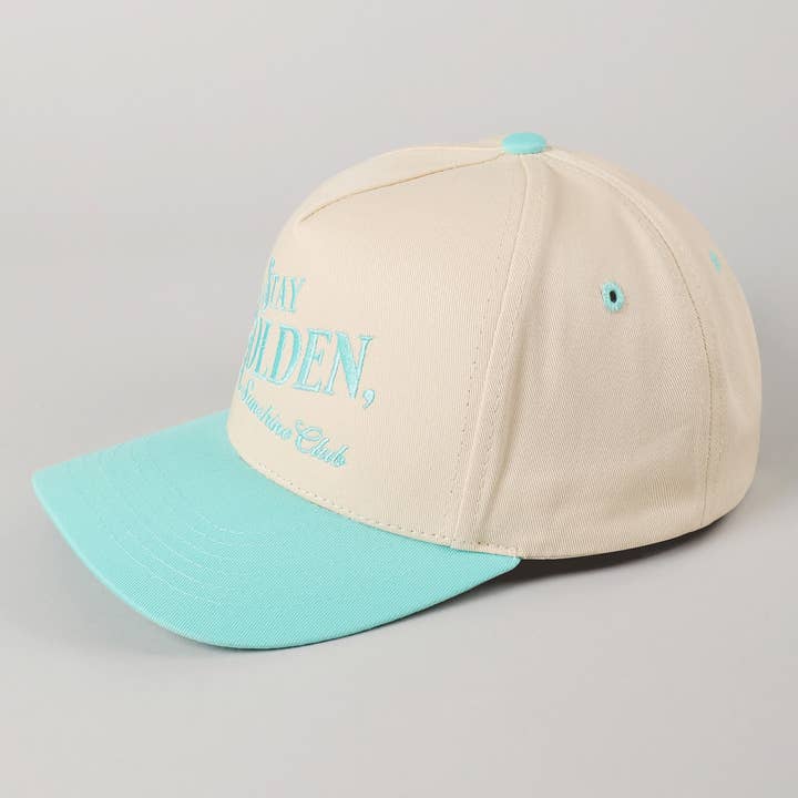 Fashion City - Vente Casquette de camionneur – femme - Casquette Trucker Brodée Stay Golden Sunshine Club18