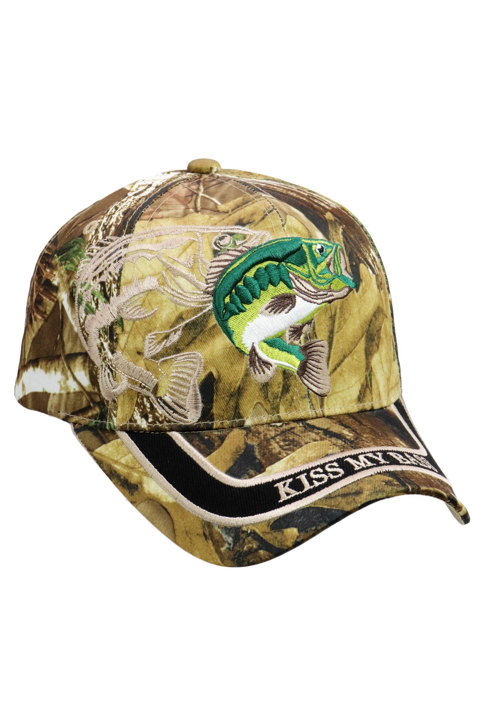 Cap Zone - Venta al por mayor Gorra de béisbol - Unisex - Gorra de béisbol acrílica Kiss My Bass Fish con cierre de velcro5