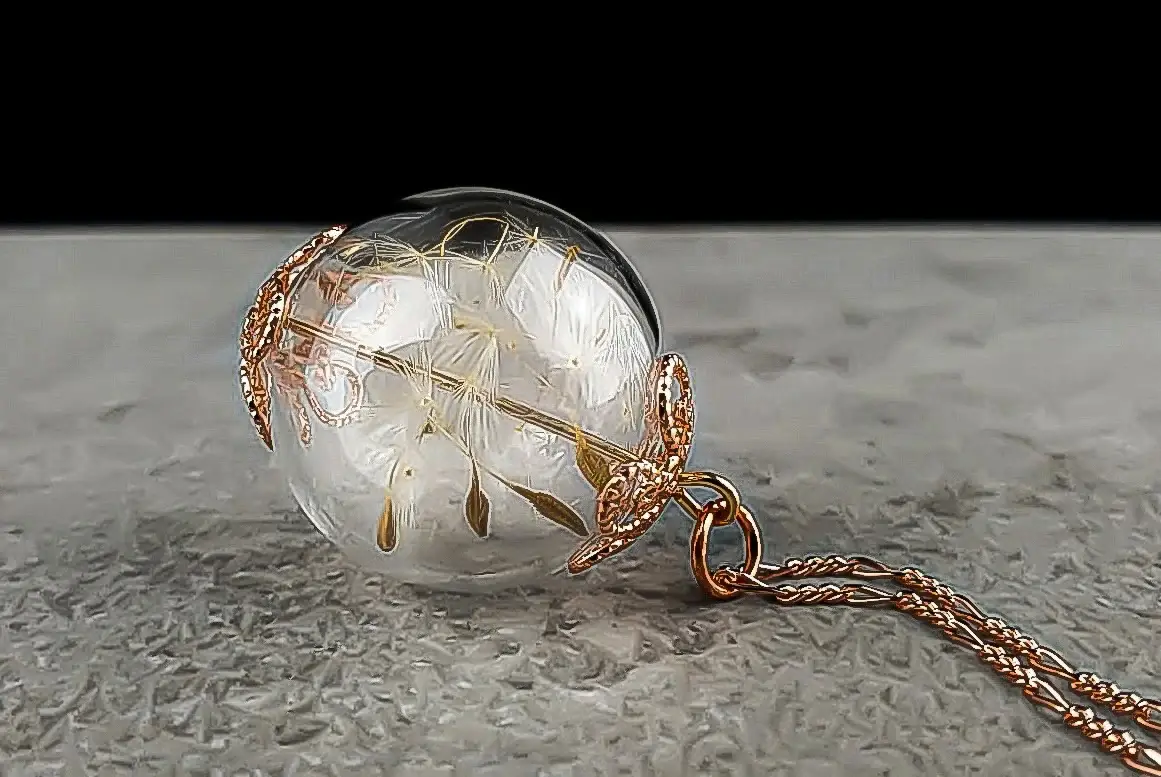 MadamLili - Vendita all'ingrosso Collana con ciondolo/pendaglio - Collana con dente di leone placcato oro rosa sterling 925 - K925-12914