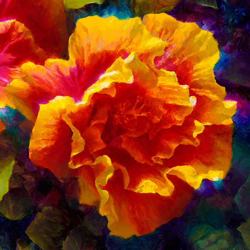 Whitworth Gallery - Wholesale Painting/Drawing - Sunlit Duet - Signed Artist Canvas - Hawaiian Hibiscus Painting2