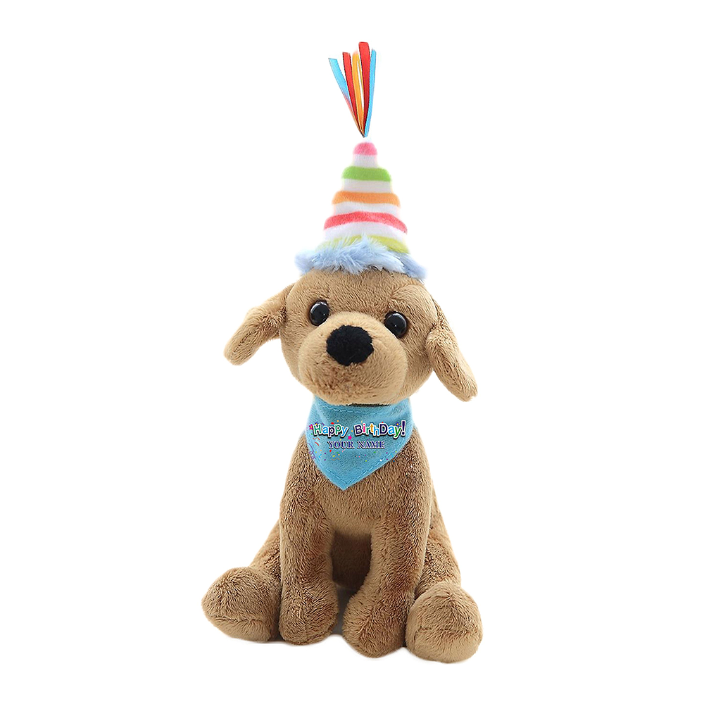 Plushland - Wholesale Stuffed/Plush Toy - Kids & Baby - 8" Customizable Birthday Dog Plush | Custom Birthday Gift 3