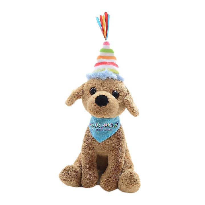 Plushland - Wholesale Stuffed/Plush Toy - Kids & Baby - 8" Customizable Birthday Dog Plush | Custom Birthday Gift 3