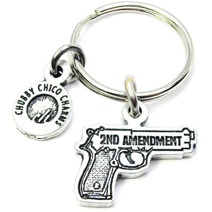 Chubby Chico Charms - Wholesale Keychain - Unisex - 2nd Amendment Key Chain Fire Arms Right To Bear Arms