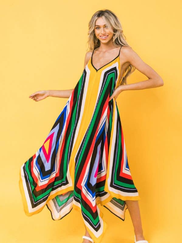 A printed woven hanky dress-JD5967EAZ for wholesale by FLYING TOMATO