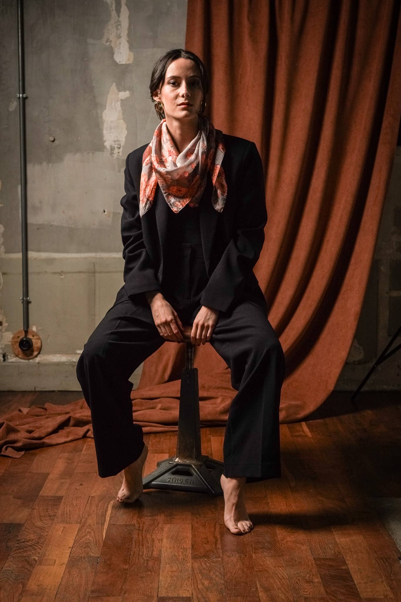 FST le french studio - Wholesale Scarf - Women's - Modal square 90x90cm printed LICHEN3