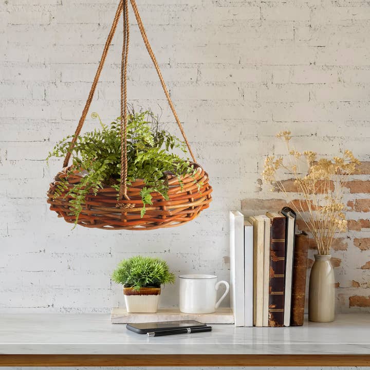 Napa Home & Garden - Vendita all'ingrosso Fioriere a sospensione - Fioriera da appendere foderata in rattan