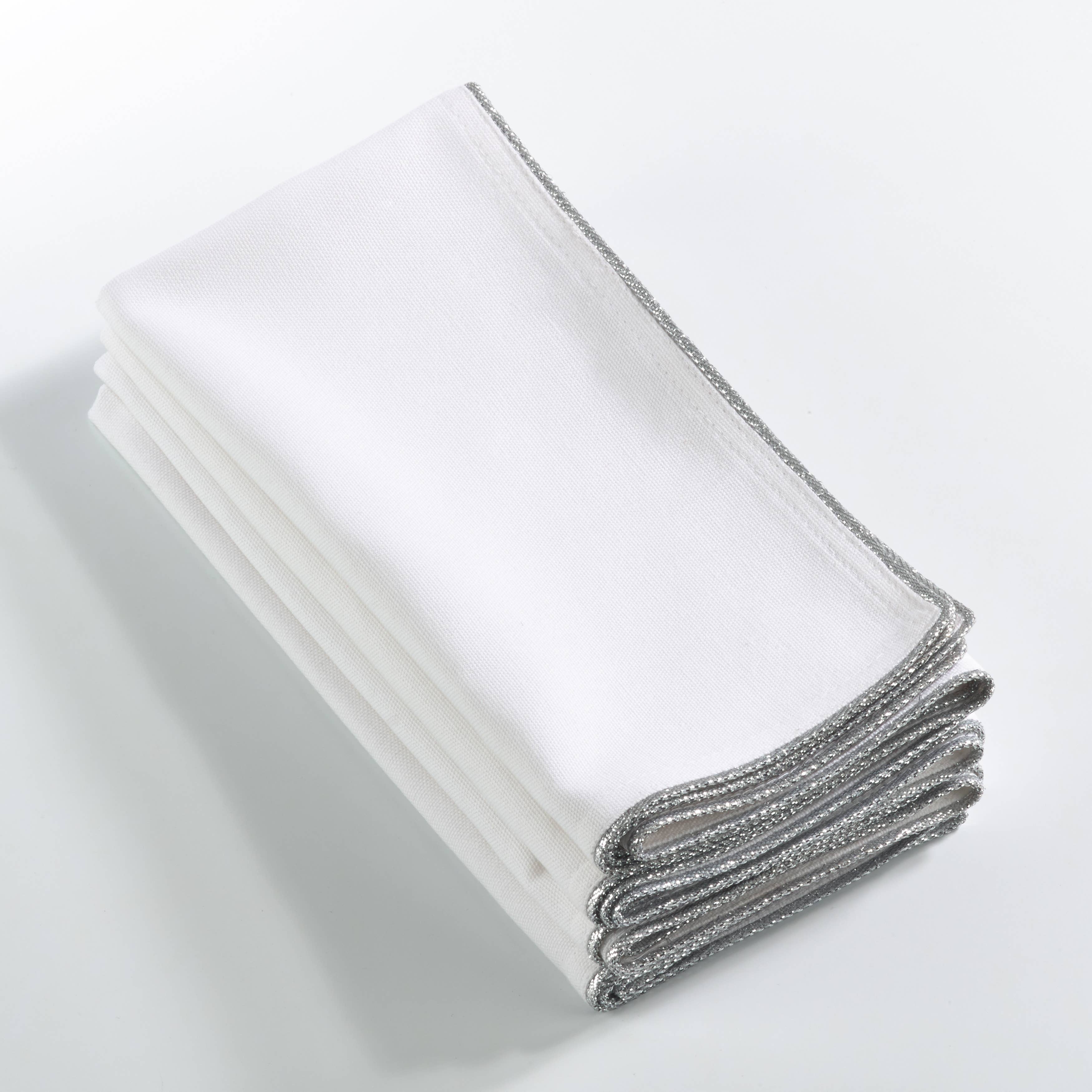 Saro Lifestyle - Wholesale Dinner & Cloth Napkin - Shimmering Border Design Napkin4