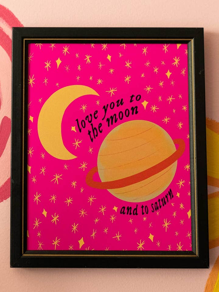 Ik hou van je tot de maan en Saturnus Taylor Swift kunstprint voor wholesale door Bouquet of Joy