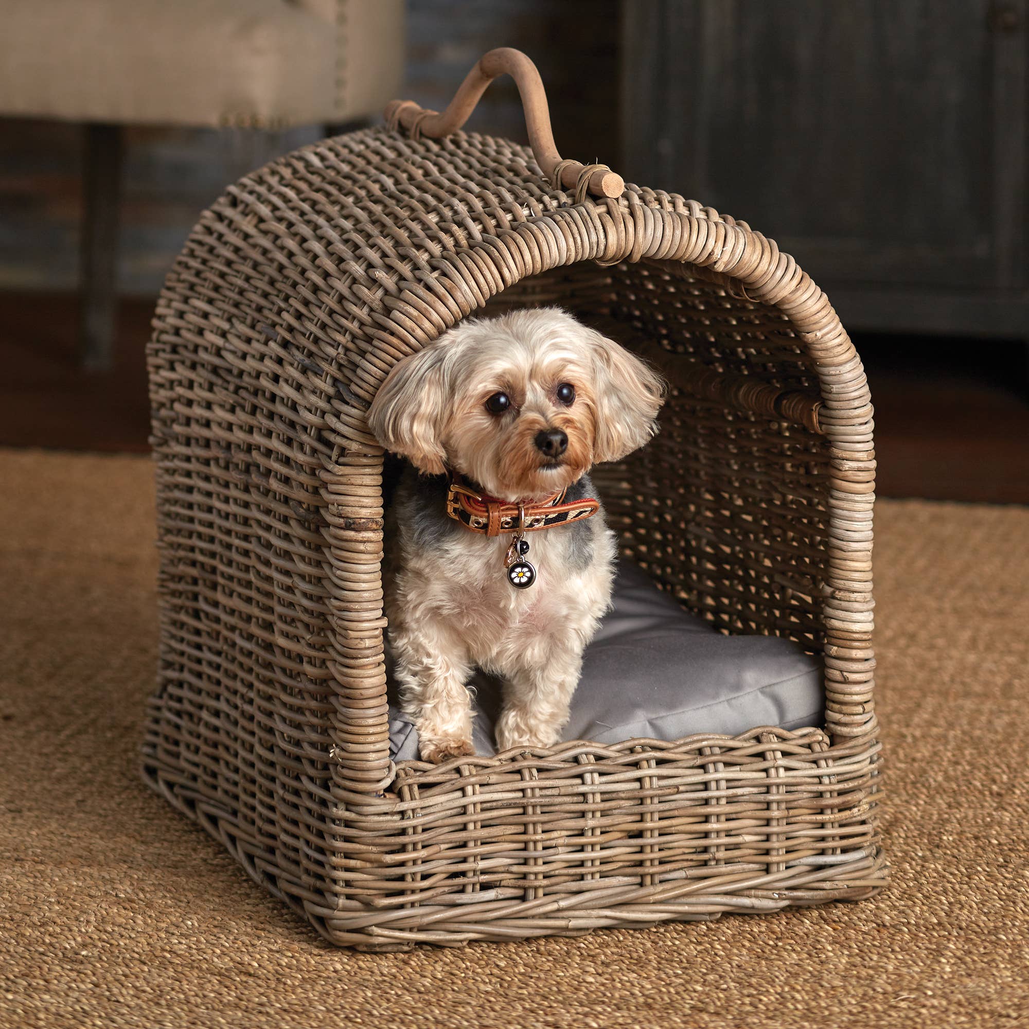 Napa Home & Garden - Wholesale Pet Bed - Cat/Dog - Normandy Rattan Canopy Pet Bed1